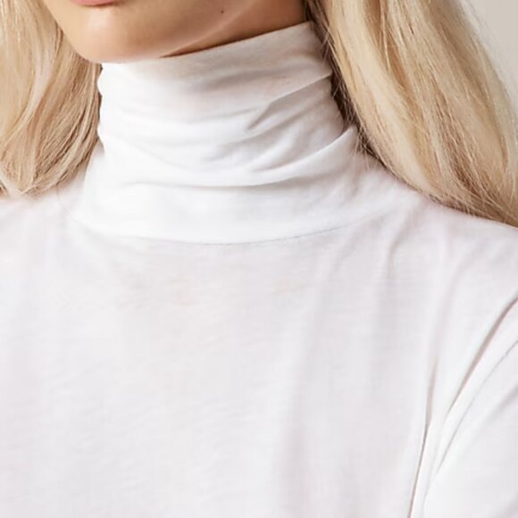 J. CREW White Jersey Turtleneck - 100% Cotton - XXS - NEVER WORN - Picture 2 of 7